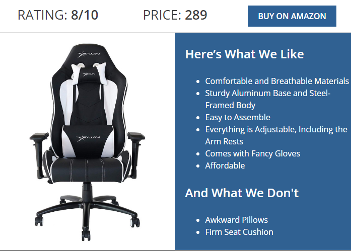 EWin Knight Gaming Chair Review - Pro Tool Reviews